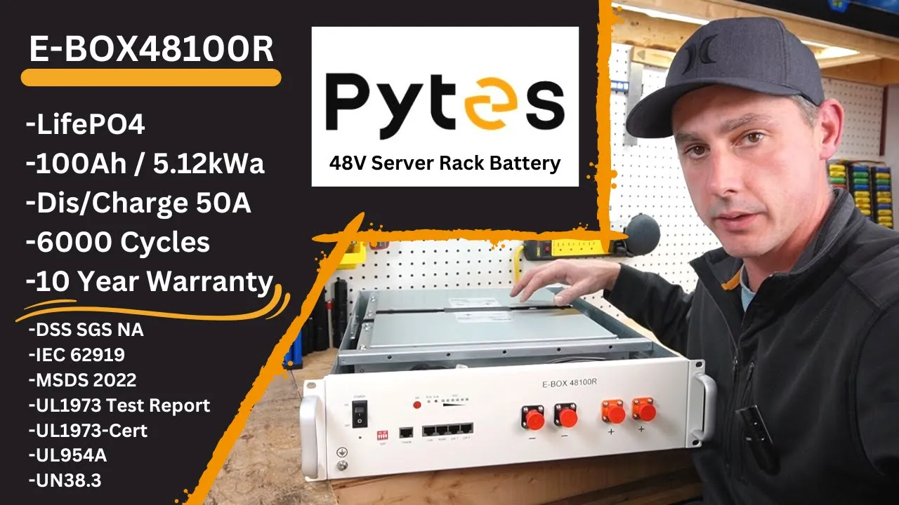 파이테스 E-BOX 48볼트(51.2V) 서버 랙 배터리 5.12kWh 100Ah LiFePO4